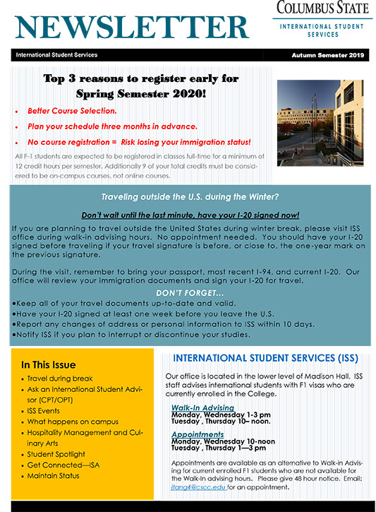 International Student Newsletter